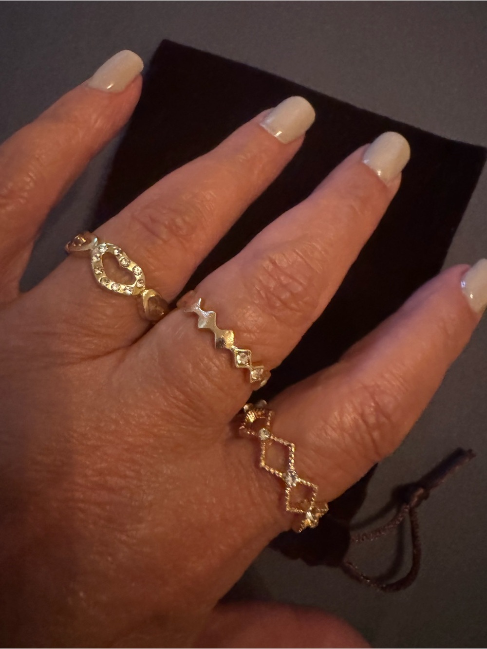 Gold Tone Geometric Stackable Rings - Women Jewelry